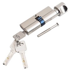 Sleek Aluminum Clad Copper Lock Cylinder Extra Security for Doors 3 Keys