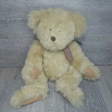 Russ Plus Plush Stuffed Long Hair Shaggy Teddy Bear Animal Tan with Ribbon