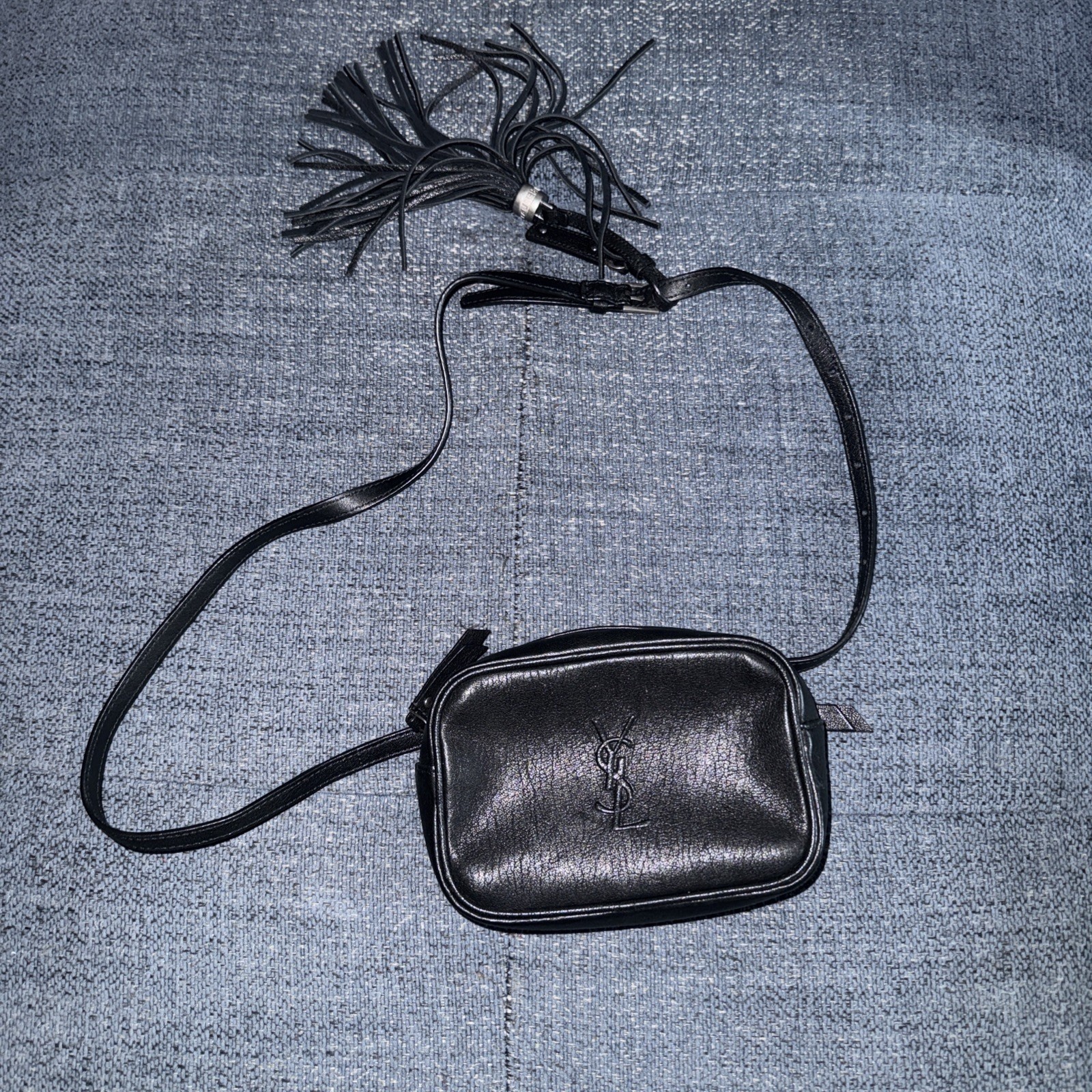 SAINT LAURENT Borsa da cintura YSL nera autentica