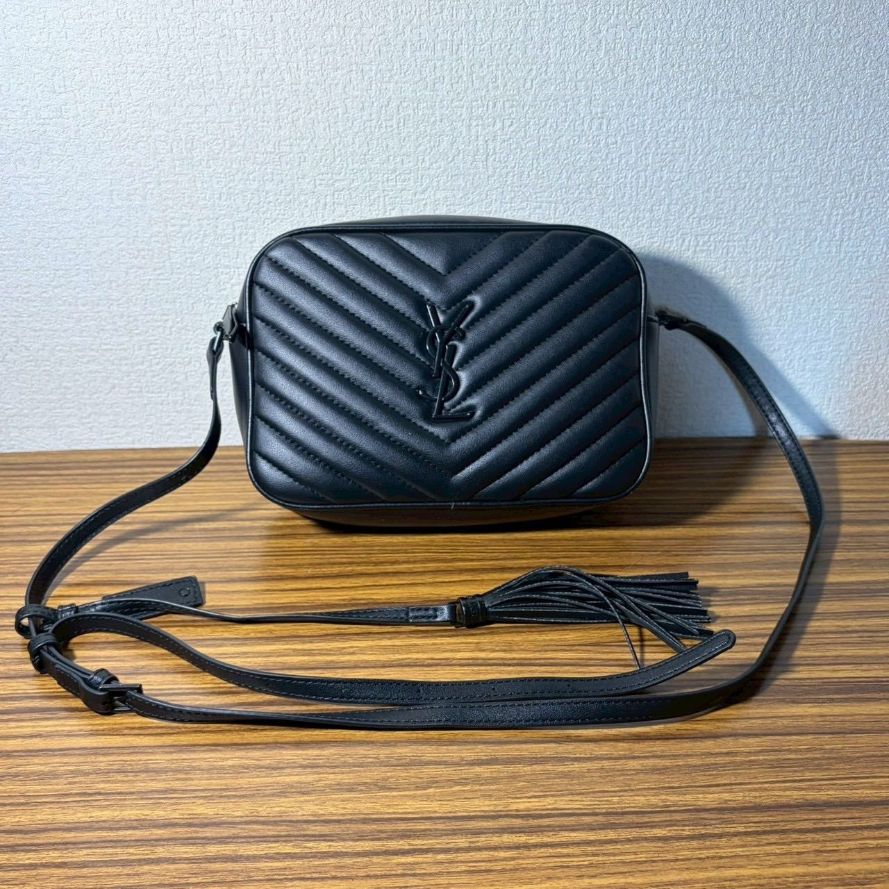 SAINT LAURENT Lou Camera Bag Matelasse All Black Leather YSL Crossbody Black