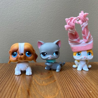 LPS Littlest Pet Shop SNOWFALL FUN Cat #74 Rabbit #75 St Bernard #76 Winter 2004