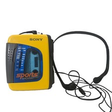Vintage Sony WM-FS191 Cassette Tape AM/Fm Radio Sports Walkman 1996 Headphones
