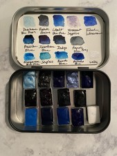 Watercolor Sample Set Blues Winsor  Newton, Daniel Smith, Holbein