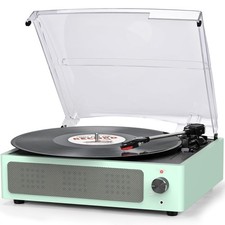 Record Player for Vinyl with Speakers Turntable Vinyls Records Belt-Driven Tu...