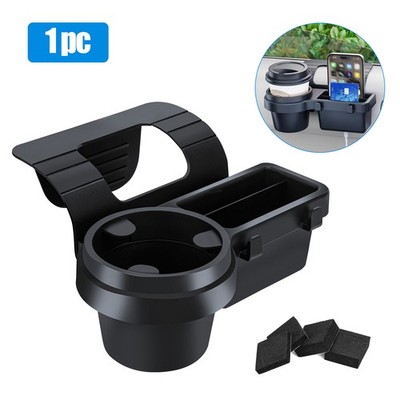 4in1 Car Window Cup Holder Phone Organizer Hanging Storage Box w/ Charging Hole