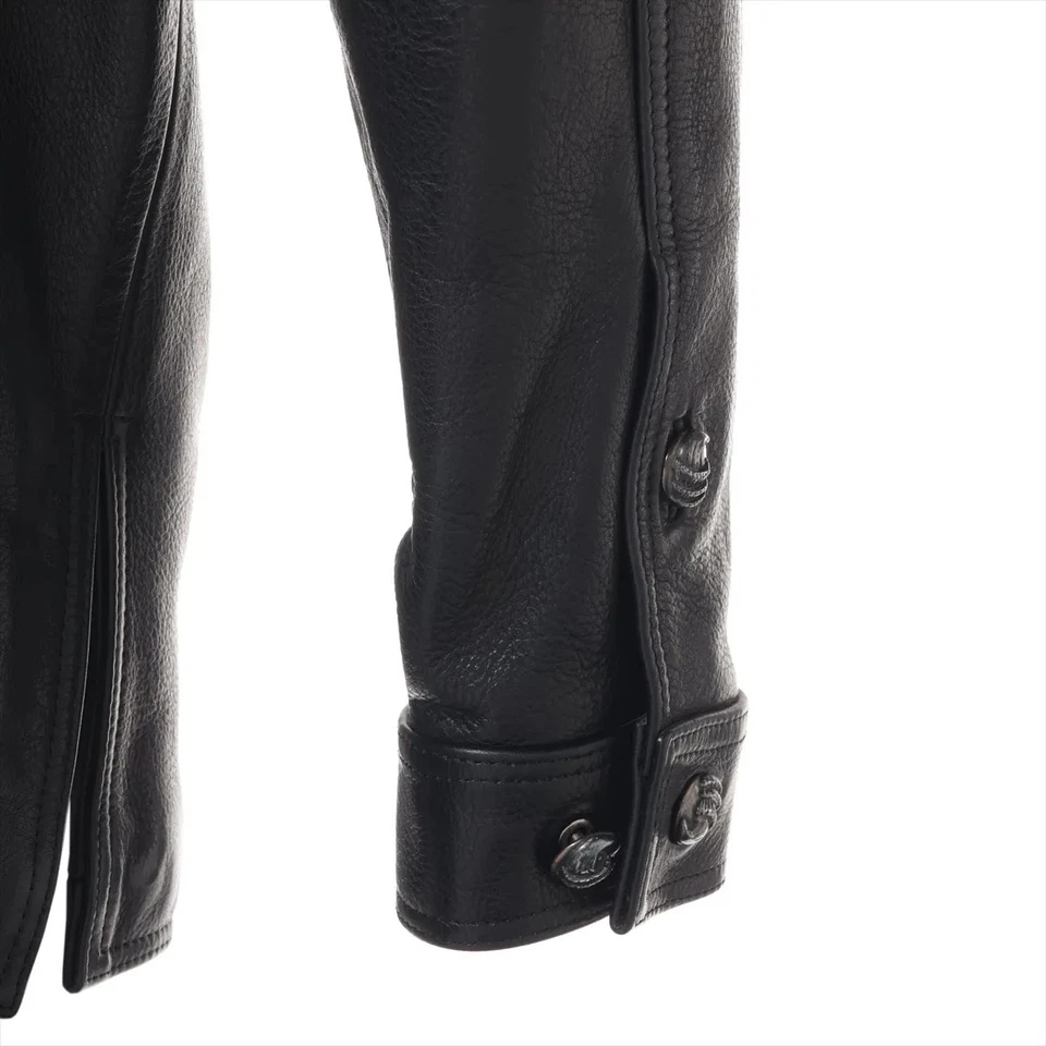 Chrome Hearts Leather jacket Leather size M Black × Silver crow ball button - Image 3 of 4