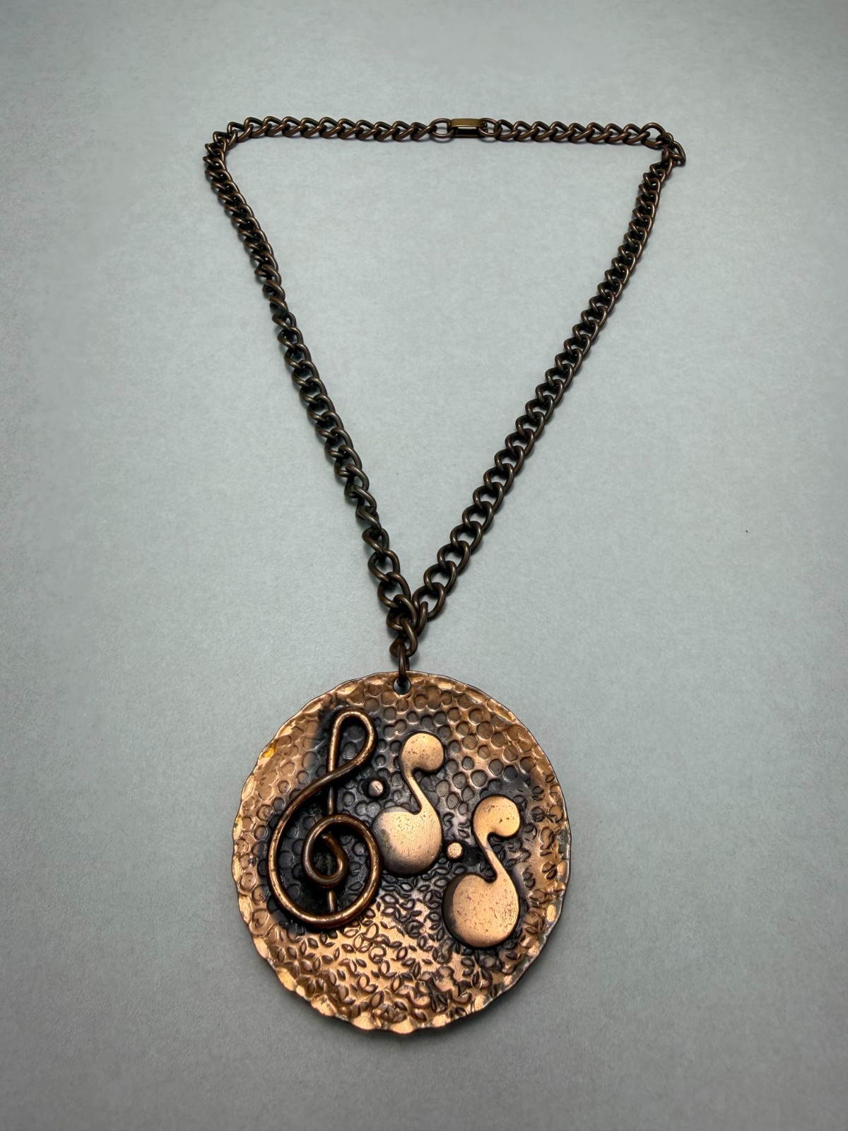 Solid Copper Necklace Musical Notes Pendant Artis… - image 10