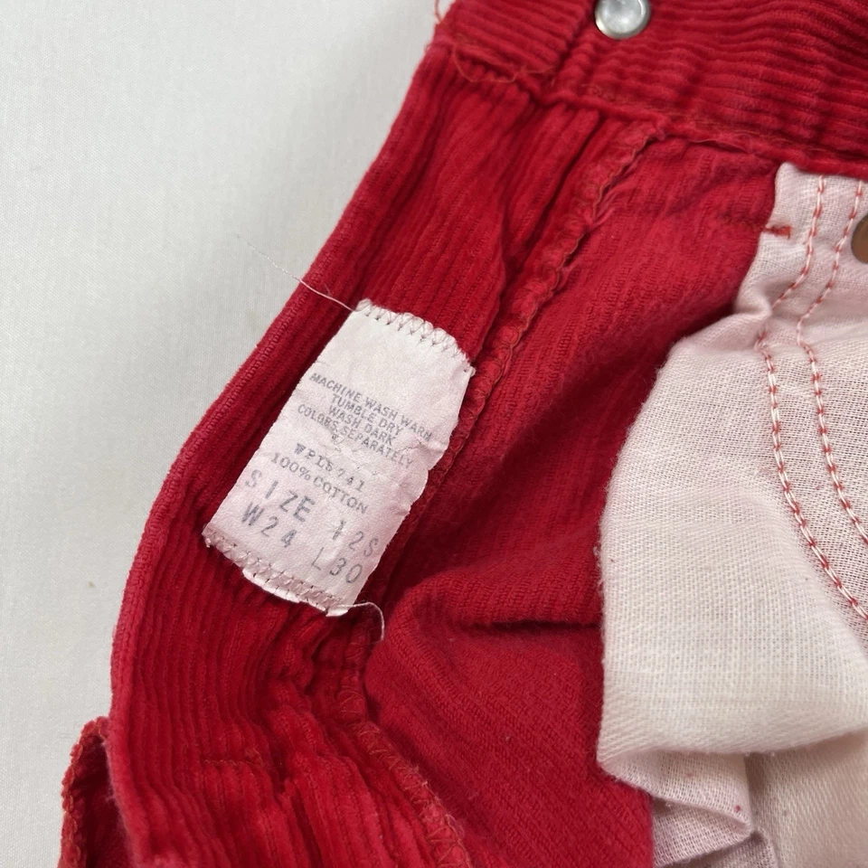 Vintage Polo Ralph Lauren Pants Boys Red Corduroy Preppy Casual Size 12S W24 L30 - Image 2 of 4