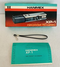 Vintage Hanimex XP-1 Mini Pocket 110 Camera Box, Manual  Strap. Box Only, GC