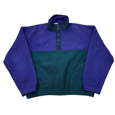 Vintage Marks & Spence Fleecepullover 14 Reißverschluss Retro Farbblock Ski Herren Medium