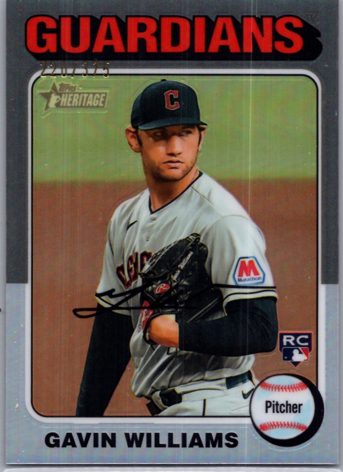 2024 Topps Heritage - Gavin Williams #489 Chrome Silver Refractor /375 (RC)