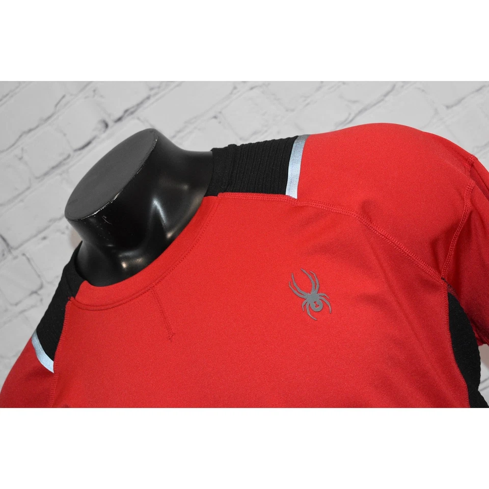 Camisa de Gimnasio Spyder Camisa de Entrenamiento para Hombres Talla Grande Rendimiento Mezcla de Poliéster Roja Foto 2 de 4