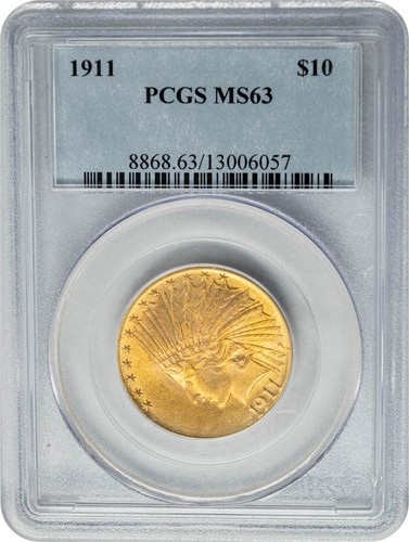 1911 $10 Gold Indian MS63 PCGS 951404-2