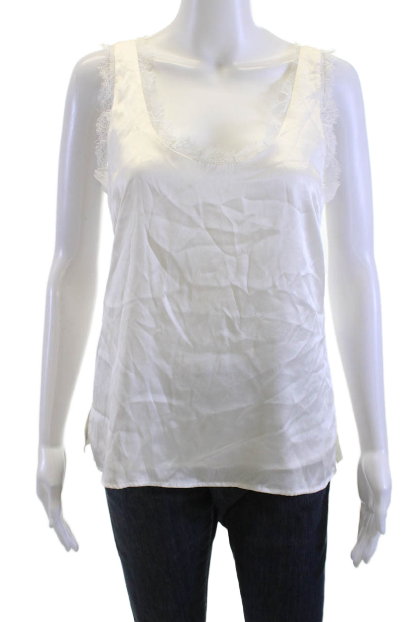 Cami NYC Women Camisole White Silk V Neck Sleeveless Size XS
