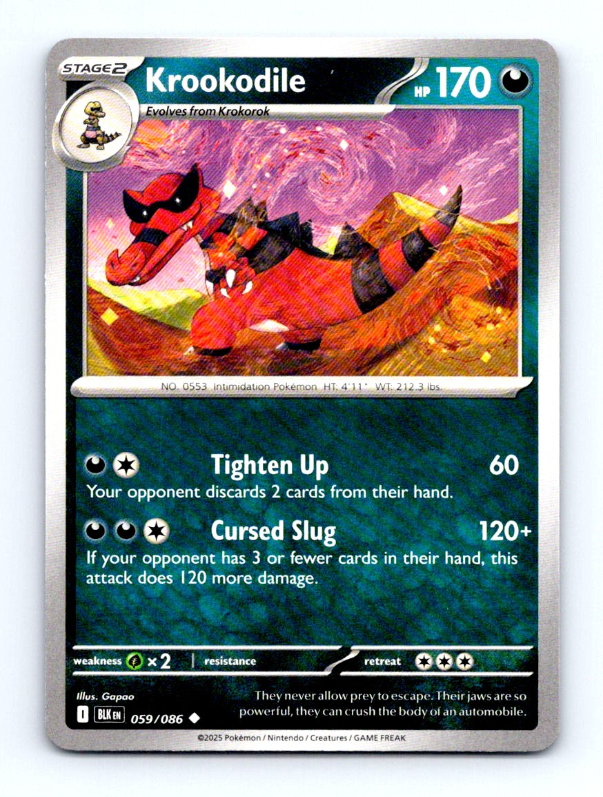 #59 2025 Pokemon Black Bolt _ Krookodile BASE