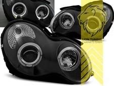LED Angel Eyes Scheinwerfer für Mercedes Benz W203 Lim T-Modell C-Klasse schwarz LED Angel Eyes Scheinwerfer für Mercedes Benz W203 Lim T-Modell C-Klasse schwarz