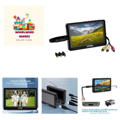 Video to Digital Converter, 4.3'' AV Video Capture Box/Video Player, Record Vi...