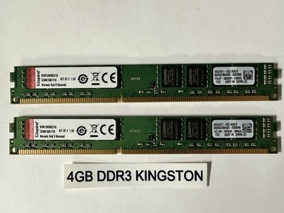 Kingston 4GB (2x2GB) DDR3 1333MHz PC3-10600 Desktop RAM Kit KVR13N9K2/16 Tested