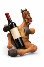 Wine Bottle Holder Narrate W/ Decorative Horse Cork Stopper| Drunken Horse