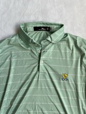 RLX Ralph Lauren Golf Polo Shirt Mens Large Light Green Striped SS Performance