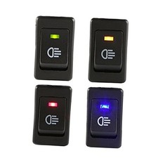 ESUPPORT Car Blue Red Green Yellow LED Fog Light Toggle Rocker Switch 4Pin Mix
