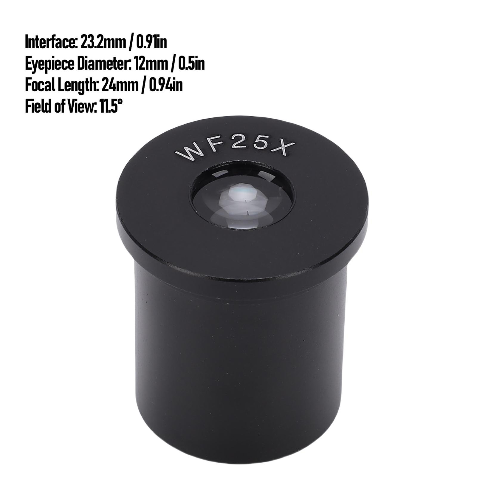 25X Microscope Eyepiece With 23.2mm Interface Aluminum Alloy Optical Glass KHEQ