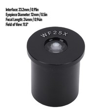 25X Microscope Eyepiece With 23.2mm Interface Aluminum Alloy Optical Glass KHEQ
