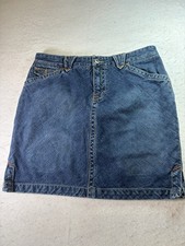 Vtg Y2K Tommy Hilfiger Denim Jean Skirt Womens Size 10 32x17 Preppy
