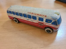 Vintage Trailways Passenger Bus Metal 9" Realistic Toy Co. Transportation