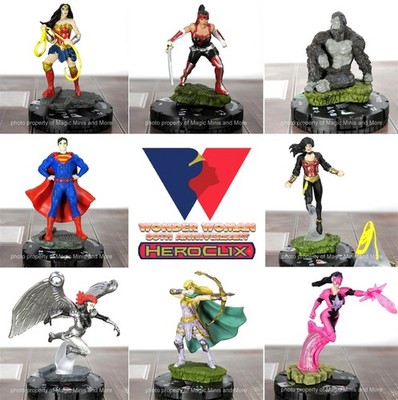 CUR 80th Anniversary Wonder Woman 48 HeroClix SET rare Grodd Amazon Giganta Zeus