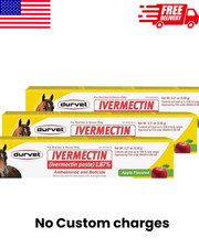 Pack of 3 Durvet Horse Dewormer Paste 1.87 Apple Exp 10/2027