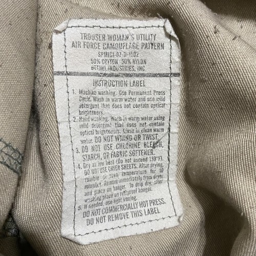 Bethel Industries Air Force Utility Pants Womens 10 Straight Camo Cargo Military - Picture 3 of 13