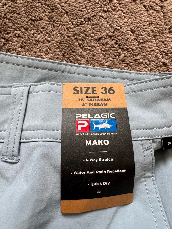 Pantalones Cortos Híbridos Pelagic Para Hombre 18” Mako Pizarra Talla 36 $69 Foto 3 de 4