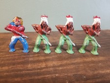 Lot of Vintage Barclay Podfoot Lead Tin Toy Figurines Cowboy and Indians