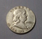 1952 50C Franklin Half Dollar Vf 90 % Silver
