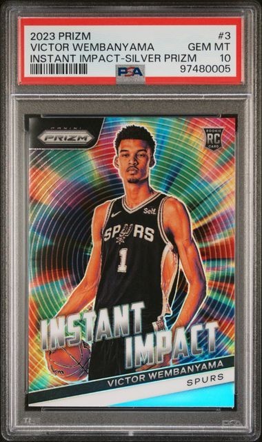 Victor Wembanyama 2023-24 Panini Prizm Silver Instant Impact PSA 10 GEM MT