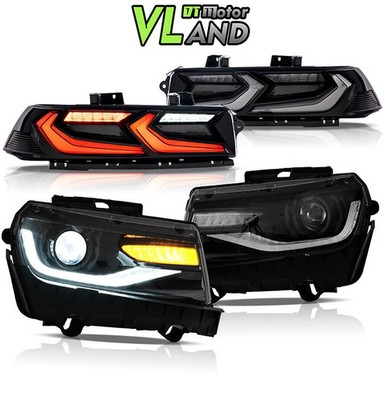 VLAND LED Headlights&Smoked LED Tail Lights For 2014-2015 Chevrolet Chevy Camaro