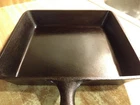 Vintage Lodge Square 9.75" Cast Iron Skillet 8SQSK Flat Smooth Restored