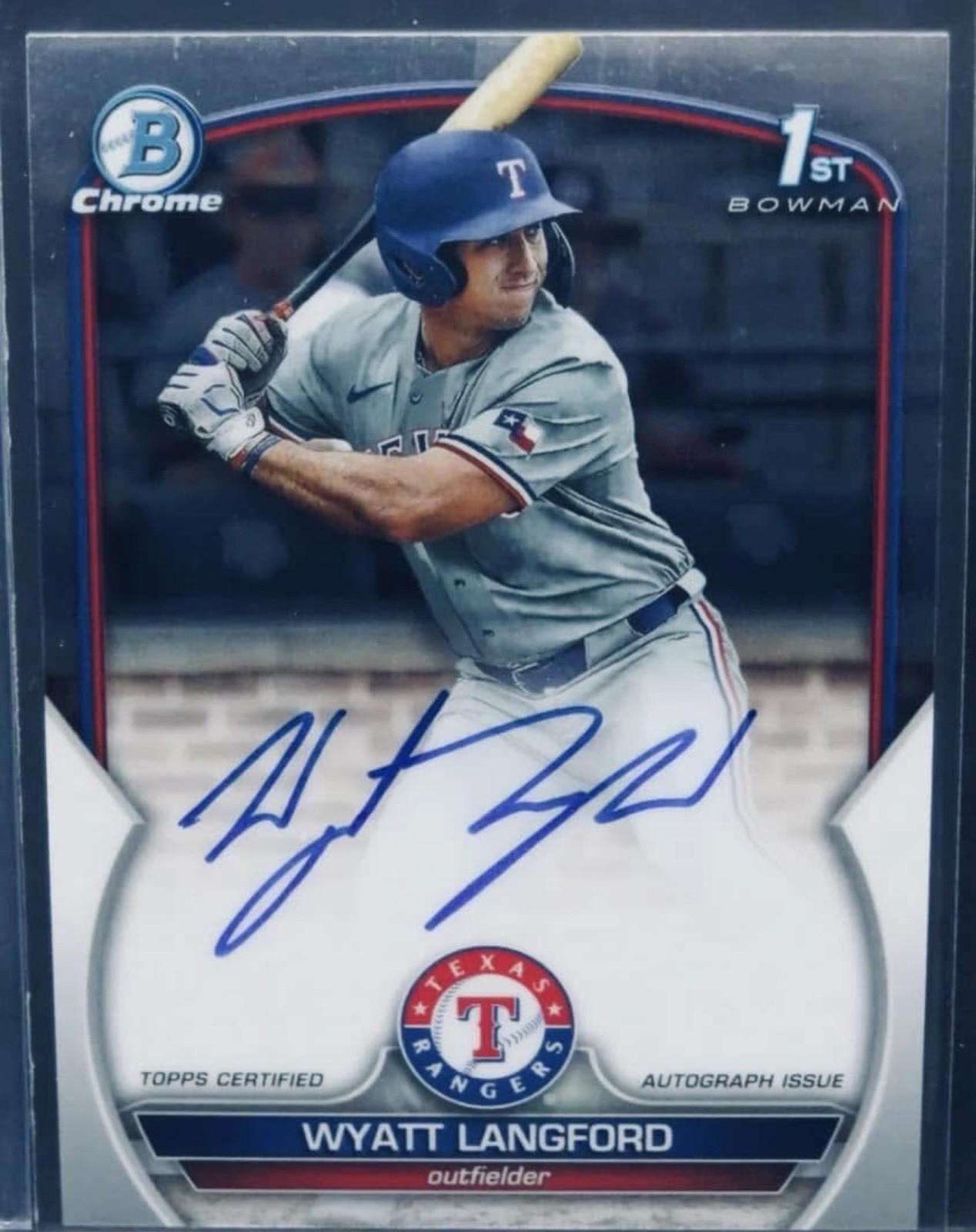 2023 Bowman Draft - Chrome Prospect Autographs Wyatt Langford #CDA-WL (AU, RC)