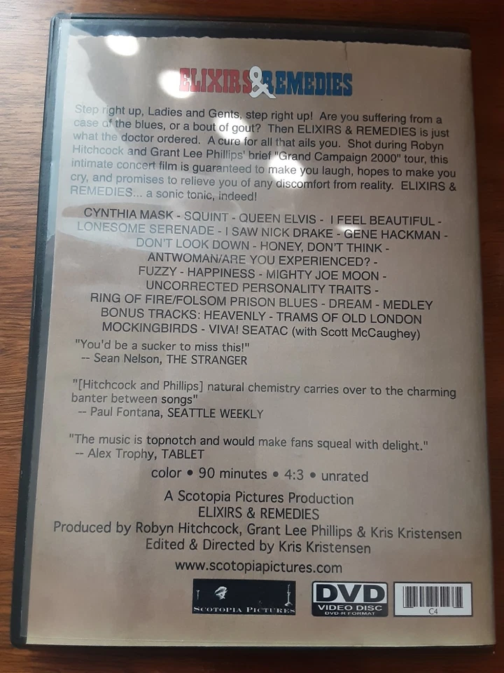 Robyn Hitchcock & Grant Lee Phillips Elixirs & Remedies Live DVD RARE HTF Foto 2 de 4