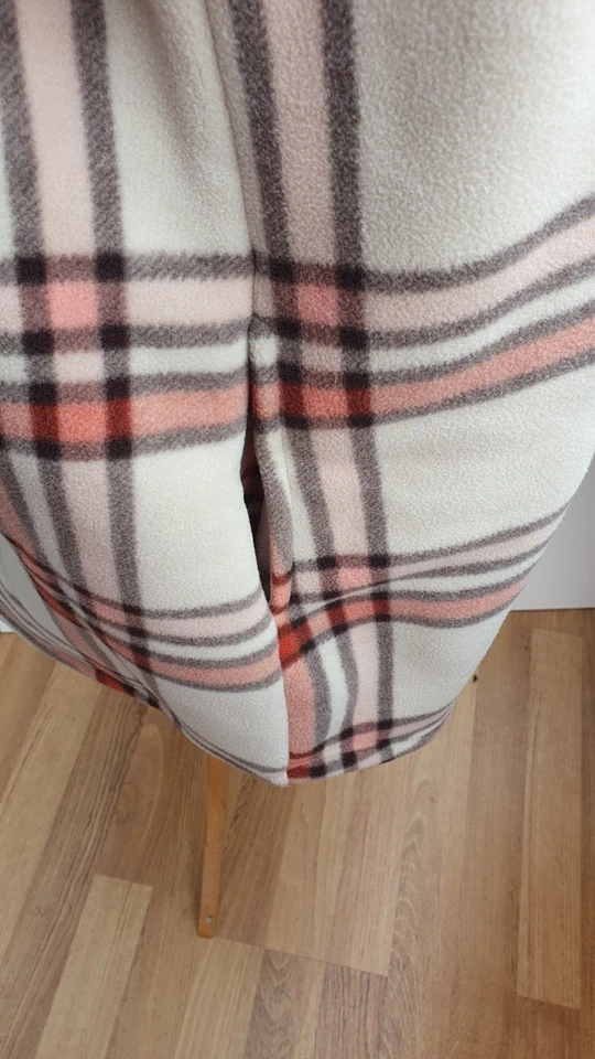 Denim & Co. Fleece Bonded To Sherpa Shirt Tail Jacket Stone New Size Small QVC - Image 4 of 4