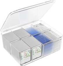 Transparent Trading Card Storage Box-Holds 2000 Loose Cards-Plastic Card Deck B