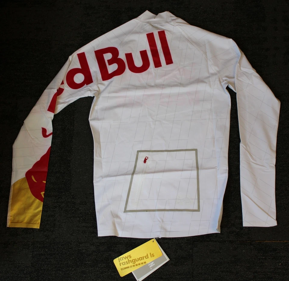 Red Bull Athletes Only Surfer Shirt Jaws Rash Guard LS weiß Herren XL - Bild 4 von 4