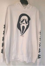 Men's White Long Sleeve Scream Hoodie   Classic Movie Graphic Size XL NWT