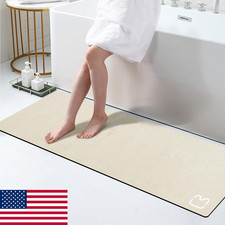 RUERYA Beige Bathroom Mat Rug 15.7"x47.2" Super Absorbent Quick Dry Diatomaceous