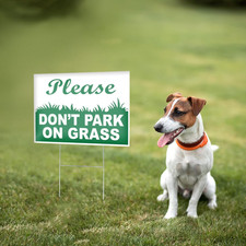 2 PC Please Don't Park on Grass, 8x12 DS Coroplast Stay Off Lawn Signs for Yard