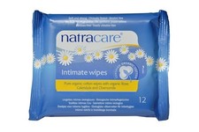 Natracare Organic Intimate Cotton Wipes - 12x12pk 144 Wipes Hypoallergenic