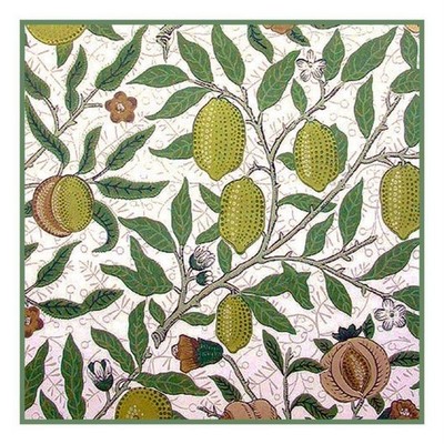Arts & Crafts William Morris Fruit in Greens Counted Cross Stitch Chart Pattern