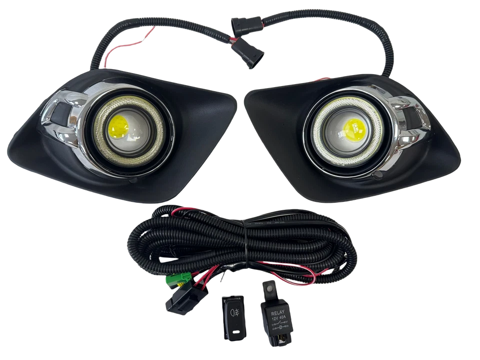 Lámpara antiniebla LED DRL halo ojo de ángel COB para Mitsubishi Outlander Sport ASX RVR 10-12 Foto 4 de 4