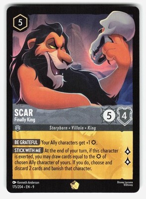 Scar - Finally King 175/204 Legendary Fabled Lorcana Lightly Played